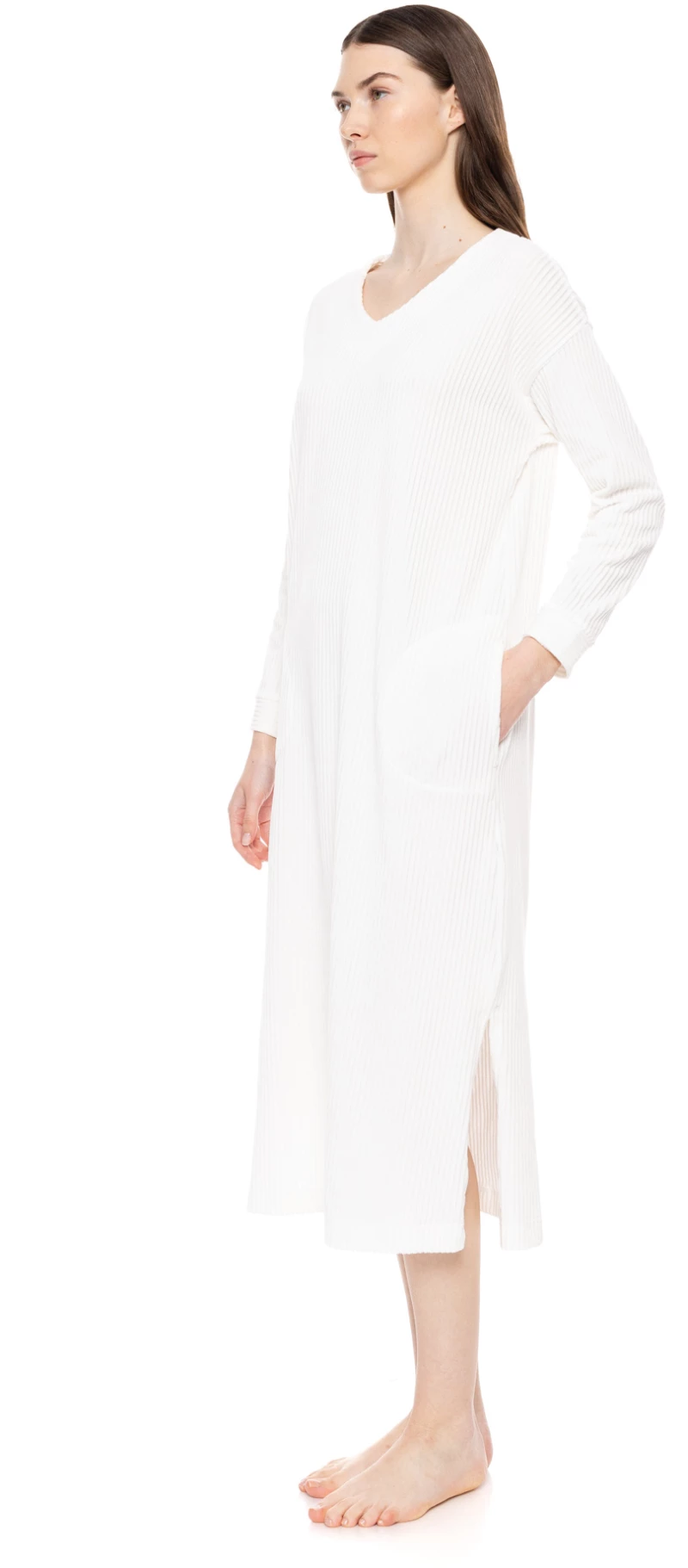 Γυναικείο Νυχτικό Pink Label - Λευκό - VELVET STRIPE - Regular Fit - Cotton