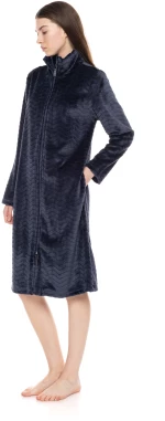 Γυναικεία Ρόμπα Pink Label - Fleece - Midi - Yacht Blue - Polyester - Regular Fit