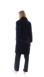Γυναικεία Ρόμπα Pink Label - FLEECE FLUFFY - Midi - Yacht Blue - Polyester - Regular Fit