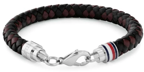 Ανδρικό Βραχιόλι Χειροπέδα δερμάτινη TOMMY HILFIGER από ανοξείδωτο ατσάλι  σε ασημί χρώμα 2790632