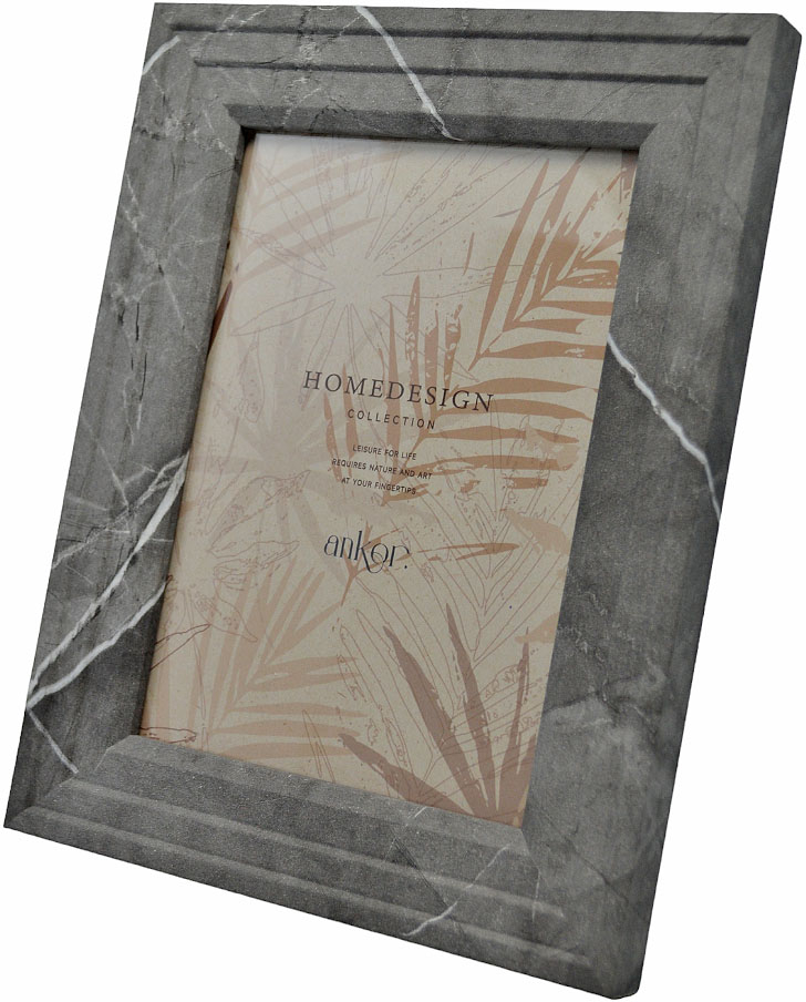 ΚΟΡΝΙΖΑ ΞΥΛΙΝΗ 10x15εκ. ΣΕ ΓΚΡΙ ΧΡΩΜΑ ΜΕ ΜΑΡΜΑΡΙΝΗ ΟΨΗ  - Ankor 23218-4