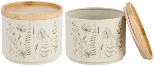 ΣΕΤ 2 ΜΕΤΑΛΛΙΚΑ ΒΑΖΑ ΣΕ ΜΠΕΖ ΧΡΩΜΑ ΜΕ ΜΠΑΜΠΟΥ ΚΑΠΑΚΙ ΚΑΙ ΣΧΕΔΙΟ ΛΟΥΛΟΥΔΙΑ11,3x11,3x9,6εκ.  - Ankor 845293