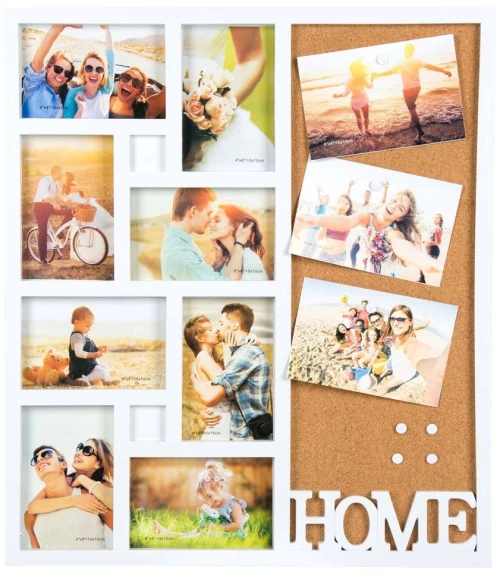 Κάδρο Φωτογραφιών Από Λευκή Πολυστερίνη PS Home Με Πίνακα Φελλού Για Σημειώσεις 48x54cm