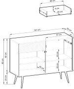 Μπουφές Oro Ανθρακί 107x85x39cm