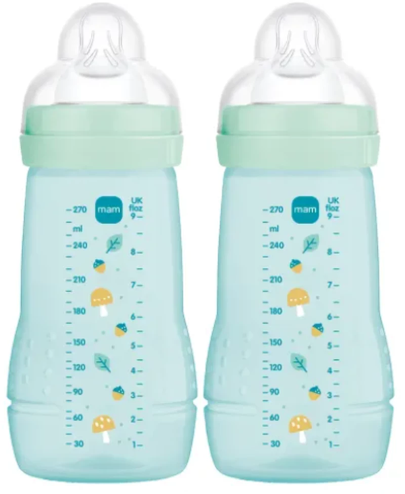 MAM Σετ 2 Μπιμπερό Easy Active™ Baby Bottle 270ml 2 μηνών+ Mint 363SBc