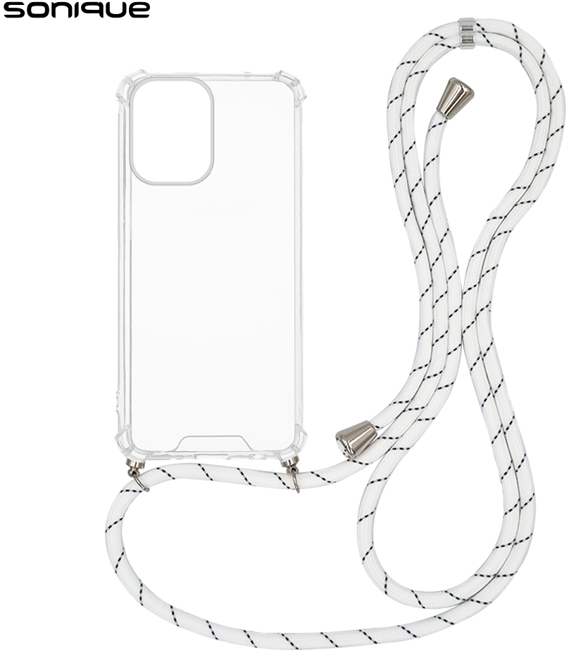 Θήκη Σιλικόνης με Κορδόνι Sonique Armor Clear Motorola Moto G34 5G Rainbow Λευκό