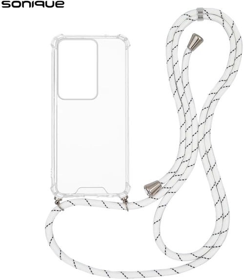 Θήκη Σιλικόνης με Κορδόνι Sonique Armor Clear Realme C75 4G Rainbow Λευκό