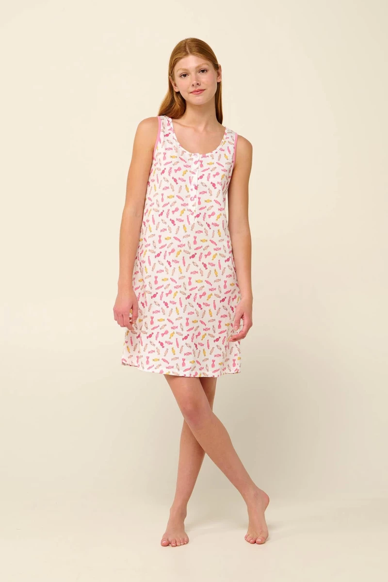 Vamp γυναικείο νυχτικό cotton regular fit 22274-pink sea
