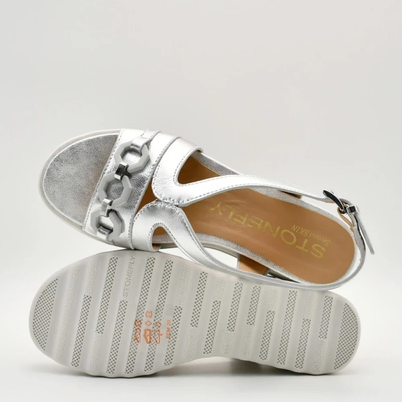 Πλατφόρμες Γυναικείες Stonefly 222407 058 Parky 31 Laminated σε ασημί δέρμα