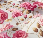 Καρέ Αλέκιαστο 90x90 Roses 465 Grey-Pink Dimcol