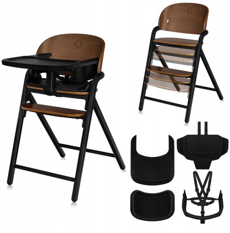 Lionelo Celia Καρεκλάκι φαγητού 3 σε 1 Black Wood