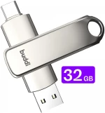 USB-A & Type-C Stick Buddi Dual Memory Stick USB 3.1 32GB - Grey (8719246465857)