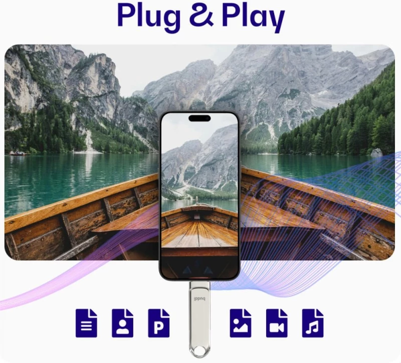 USB-A & Type-C Stick Buddi Dual Memory Stick USB 3.1 32GB - Grey (8719246465857)