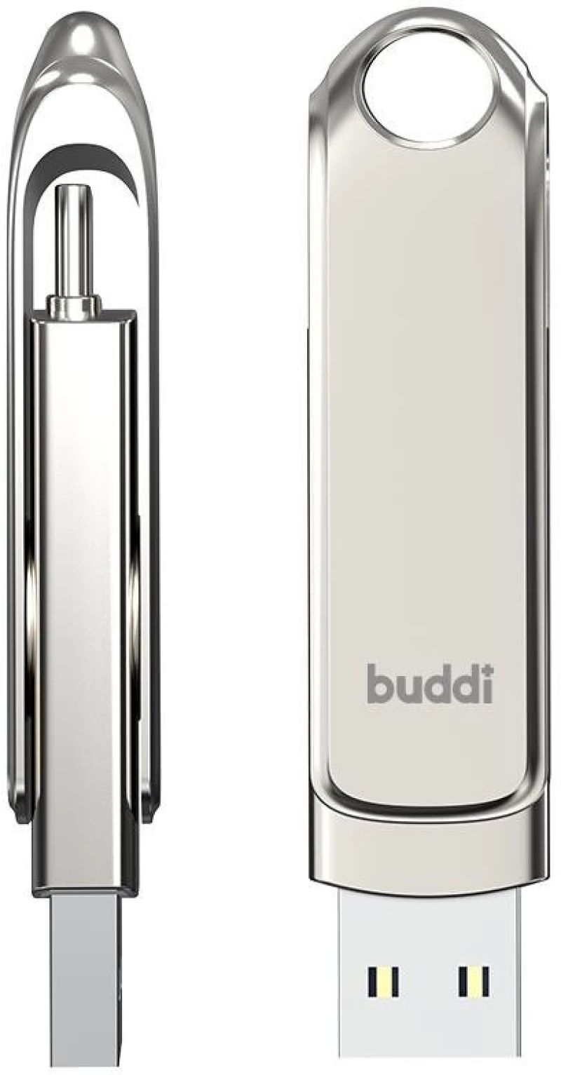 USB-A & Type-C Stick Buddi Dual Memory Stick USB 3.1 32GB - Grey (8719246465857)