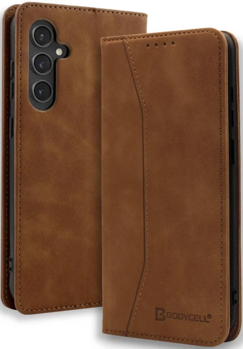 Θήκη Samsung Galaxy S25 Plus Bodycell Book Case Πορτοφόλι - Brown (5206015080562)