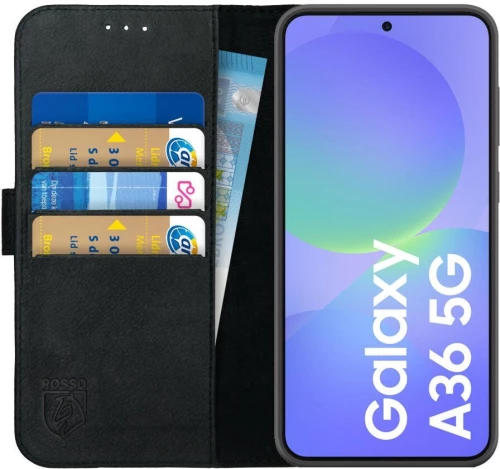 Θήκη Samsung Galaxy A36 Rosso Deluxe Δερμάτινο Πορτοφόλι - Black (8719246468650)