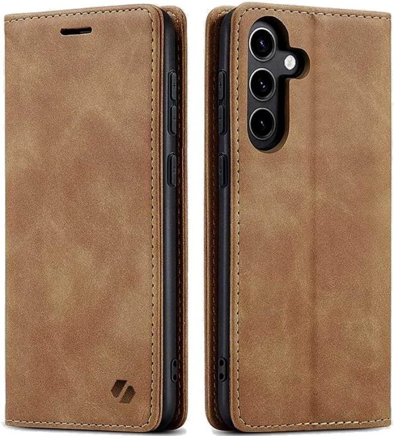 Θήκη Samsung Galaxy S25 Spacecase Wallet Πορτοφόλι - Light Brown (5905719114626)
