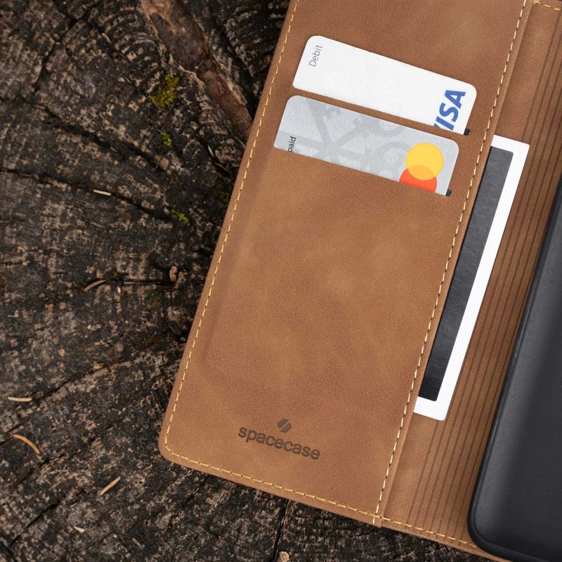 Θήκη Samsung Galaxy S25 Spacecase Wallet Πορτοφόλι - Light Brown (5905719114626)