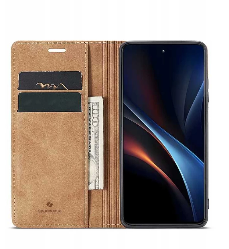 Θήκη Samsung Galaxy S25 Spacecase Wallet Πορτοφόλι - Light Brown (5905719114626)