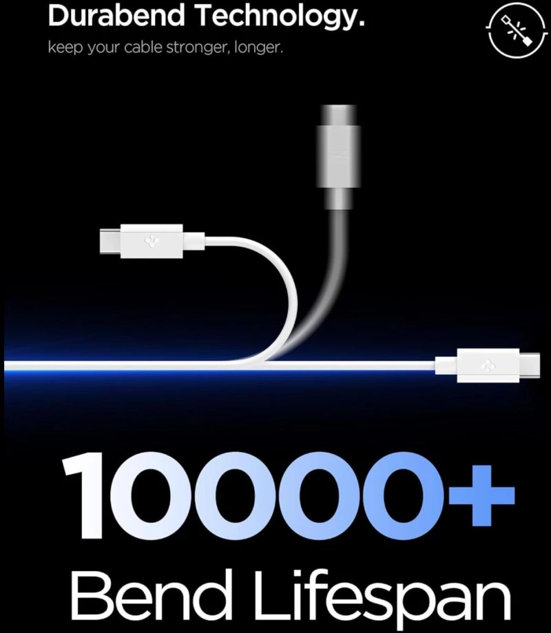 Καλώδιο Type-C Spigen Essential EB6020CC Φόρτισης & Μεταφοράς Δεδομένων σε Type-C 200cm 60W - White (ACA08719)