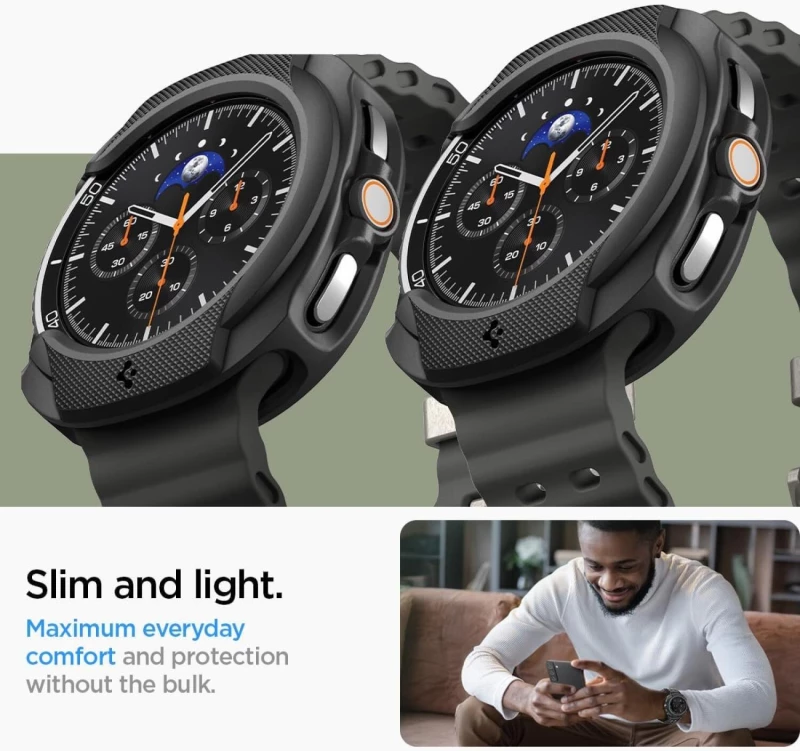 Θήκη Samsung Galaxy Watch 8 Classic 46mm Spigen Liquid Air Σιλικόνης - Matte Black (ACS09841)