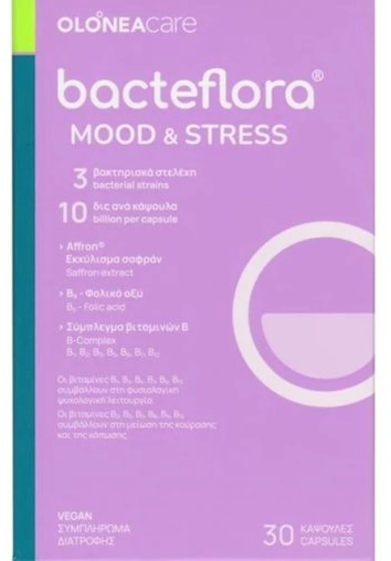 Olonea Bacteflora Mood & Stress Συμπλήρωμα Διατροφής για Συναισθηματική Ισορροπία 30 caps