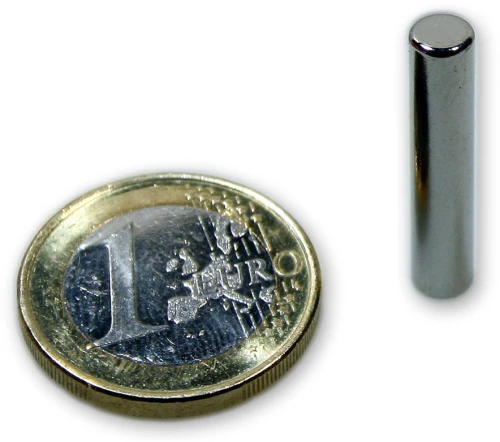 Μαγνήτης Κύλινδρος Φ5x20mm Νεοδυμίου Δύναμη Έλξης 1,3kg