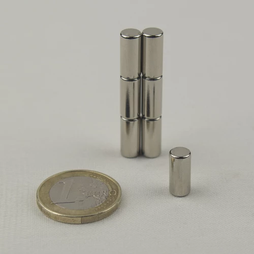 Μαγνήτης Κύλινδρος Φ6x12mm Νεοδυμίου Δύναμη Έλξης 1,2kg