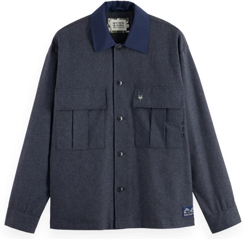 Scotch&Soda Men Melange army overshirt