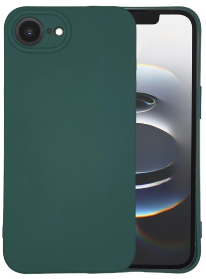 Θήκη TPU Σιλικόνης με Υφασμάτινη Επένδυση για iPhone 16e - Σκούρο Πράσινο