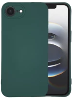 Θήκη TPU Σιλικόνης με Υφασμάτινη Επένδυση για iPhone 16e - Σκούρο Πράσινο