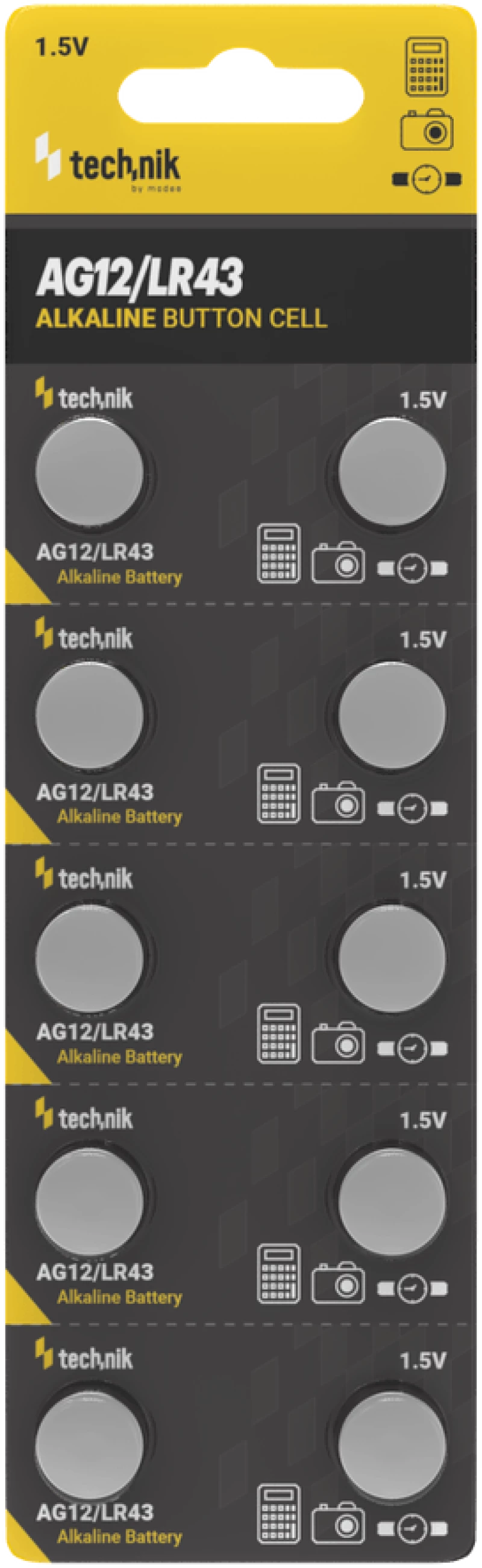 Technik Αλκαλικές Μπαταρίες Κουμπιά Platinum AG12 / LR43 / 186 / 386 1.5V B10