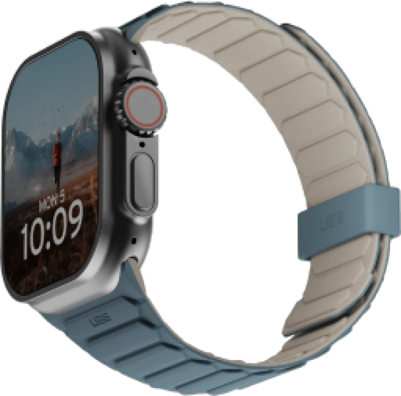UAG Pathfinder Silicone Double-Sided Magnetic Strap for Apple Watch 42 / 44 / 45 / 46 / 49mm - Gray-Blue