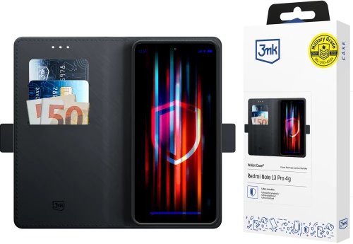 3mk Wallet Case for Xiaomi Redmi Note 13 Pro 4G - black
