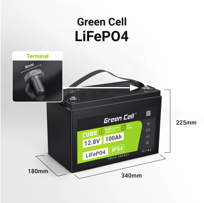 Green Cell LFPGC12V100AH UPS battery Lithium Iron Phosphate (LiFePO4) 12.8 V 100 Ah