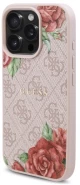 Guess GUHMP16XP4ROPEMCP iPhone 16 Pro Max 6.9" pink/pink hardcase 4G Flowers Print MagSafe