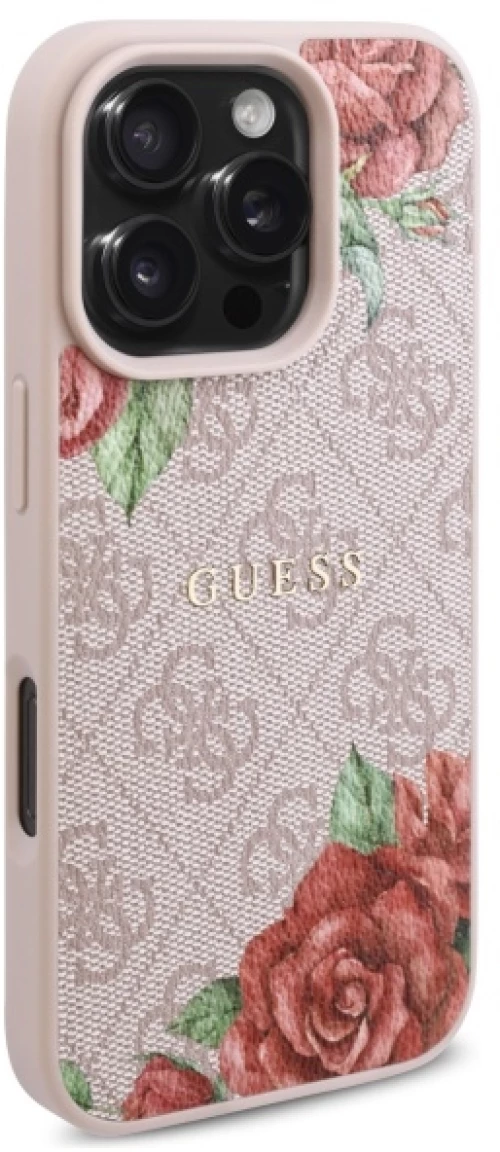 Guess GUHMP16XP4ROPEMCP iPhone 16 Pro Max 6.9" pink/pink hardcase 4G Flowers Print MagSafe