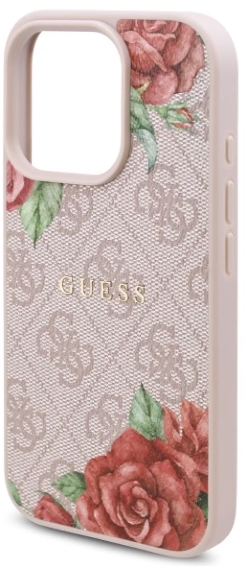 Guess GUHMP16XP4ROPEMCP iPhone 16 Pro Max 6.9" pink/pink hardcase 4G Flowers Print MagSafe