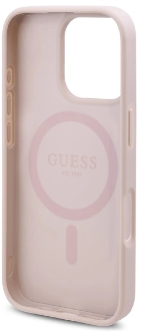 Guess GUHMP16XP4ROPEMCP iPhone 16 Pro Max 6.9" pink/pink hardcase 4G Flowers Print MagSafe