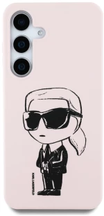 Case Karl Lagerfeld Silicone Graffiti Ikonik Printed Logo MagSafe Samsung Galaxy S25 pink