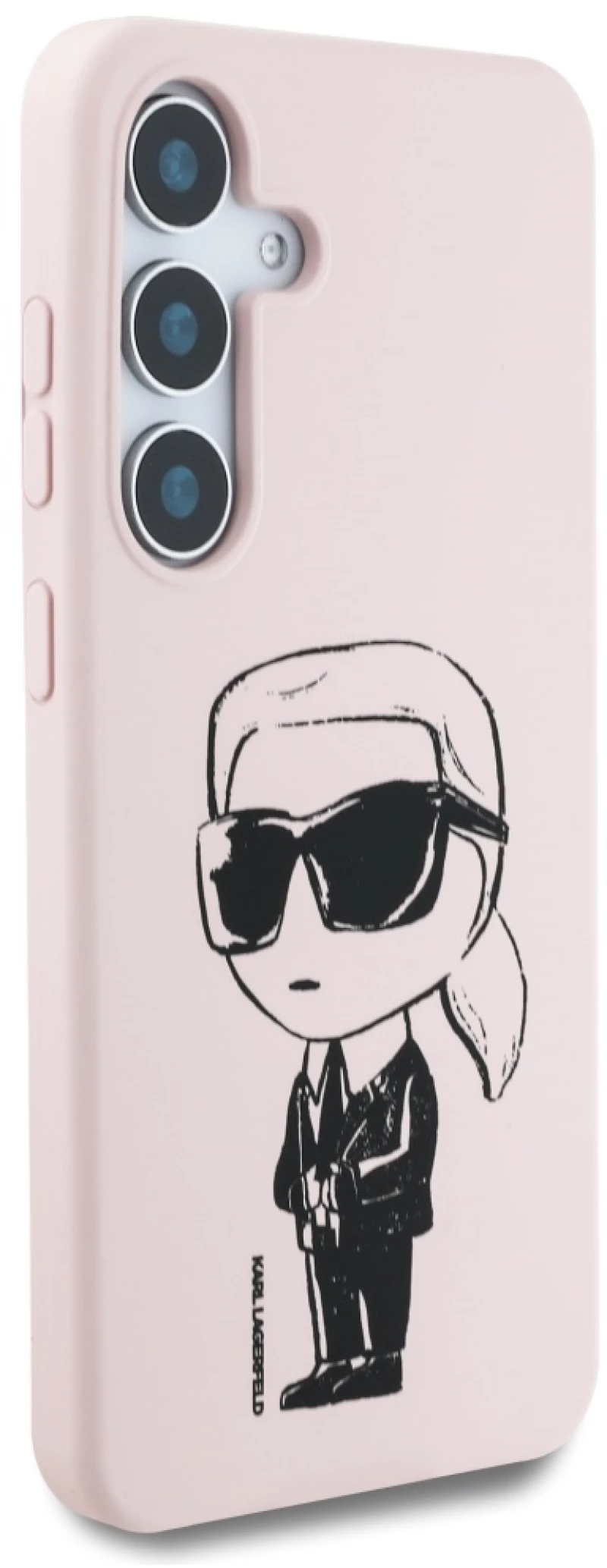 Case Karl Lagerfeld Silicone Graffiti Ikonik Printed Logo MagSafe Samsung Galaxy S25 pink