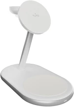 Puro Mag Station Qi2 3-in-1 Wireless Charger Compatible with MagSafe - White