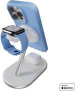 Puro Mag Station Qi2 3-in-1 Wireless Charger Compatible with MagSafe - White