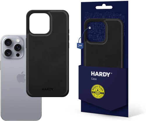 3mk Hardy Apple Silky Leather MagCase for Apple iPhone 16 Pro Max - Black