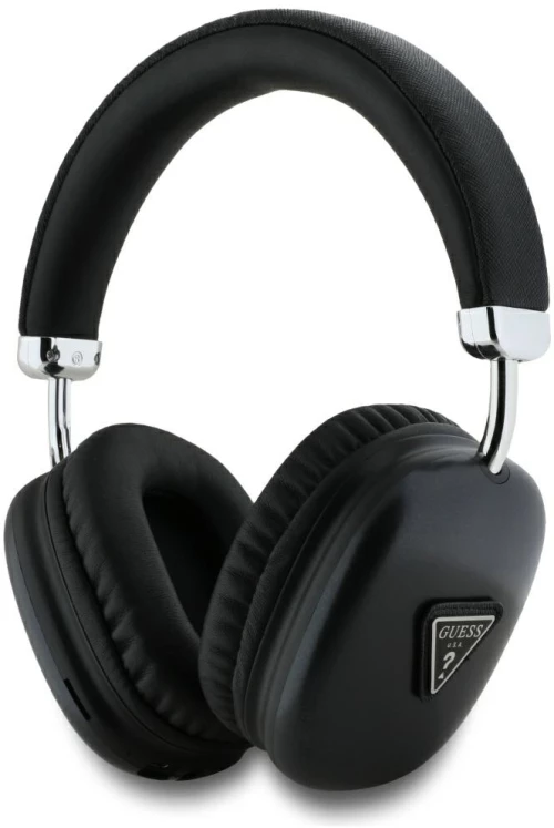 Guess Metallic Triangle Logo Over-Ear Headphones - Black