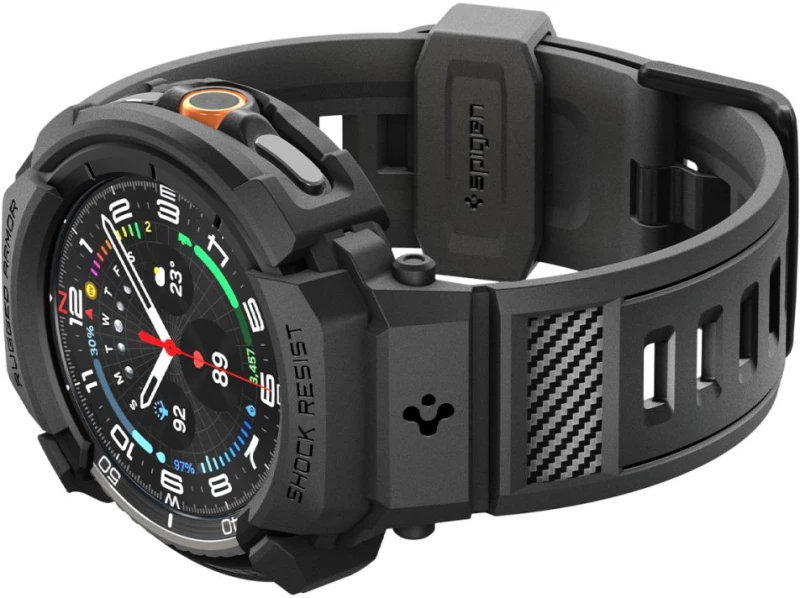 Spigen Rugged Armor Pro Strap for Samsung Galaxy Watch 8 Classic 46mm - Matte Black