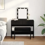 Καρέκλα Ντύσιμου Μαύρη Δρυ 70x35x45 cm MDF Μαύρο 862793