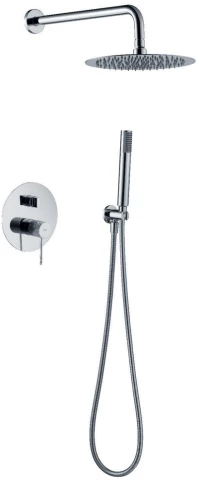 Εντοιχιζόμενο Πλήρες Σετ Λουτρού Imex Line Chrome Μίκτης 2 Εξόδων & Κώδωνας Inox Ø25εκ & Τηλέφωνο με Στήριγμα (GPD038)