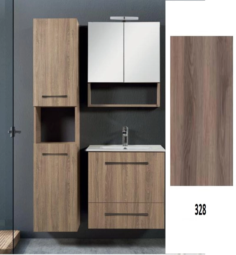 Έπιπλο Μπάνιου MDF Laminate Dual M 70cm Βάση, νιπτήρας, καθρέπτης  Στήλη: Χωρίς Στήλη 182