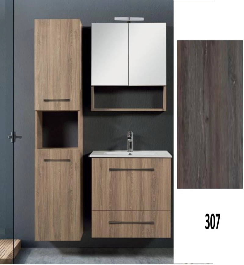 Έπιπλο Μπάνιου MDF Laminate Dual M 70cm Βάση, νιπτήρας, καθρέπτης  Στήλη: Χωρίς Στήλη 182